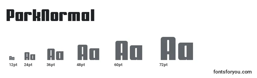 ParkNormal Font Sizes