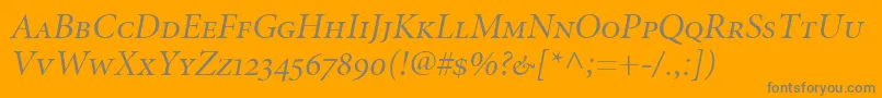 MinionItalicDisplaySmallCapsOldstyleFigures Font – Gray Fonts on Orange Background