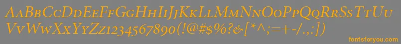 MinionItalicDisplaySmallCapsOldstyleFigures Font – Orange Fonts on Gray Background