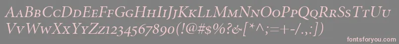 MinionItalicDisplaySmallCapsOldstyleFigures Font – Pink Fonts on Gray Background