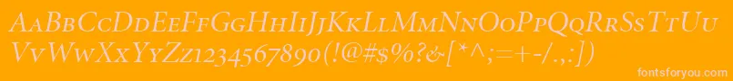 MinionItalicDisplaySmallCapsOldstyleFigures Font – Pink Fonts on Orange Background