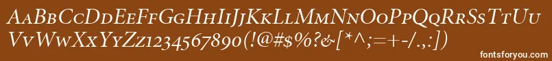 MinionItalicDisplaySmallCapsOldstyleFigures Font – White Fonts on Brown Background