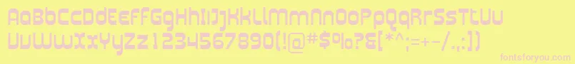フォントSfplasmatica – ピンクのフォント、黄色の背景