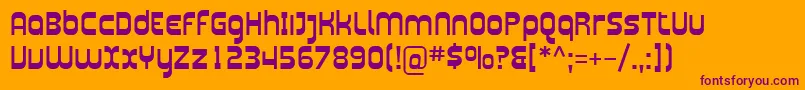 Sfplasmatica-Schriftart – Violette Schriften auf orangefarbenem Hintergrund