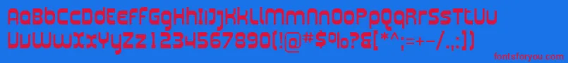 Sfplasmatica Font – Red Fonts on Blue Background