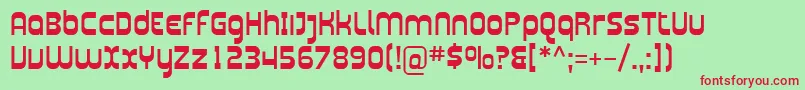 フォントSfplasmatica – 赤い文字の緑の背景
