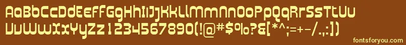 Sfplasmatica-fontti – keltaiset fontit ruskealla taustalla
