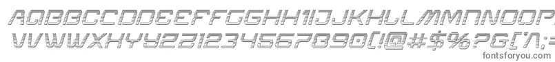 Miraclemercurychromeital-fontti – harmaat kirjasimet valkoisella taustalla