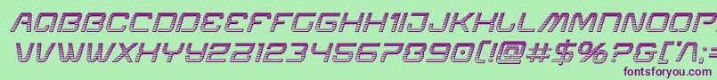 Miraclemercurychromeital-Schriftart – Violette Schriften auf grünem Hintergrund