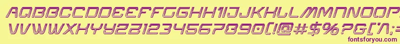 Miraclemercurychromeital Font – Purple Fonts on Yellow Background