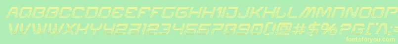 Miraclemercurychromeital Font – Yellow Fonts on Green Background