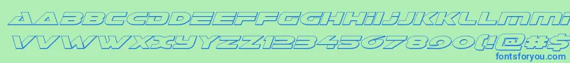 フォントGalantoutital – 青い文字は緑の背景です。