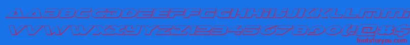 Galantoutital-Schriftart – Rote Schriften auf blauem Hintergrund