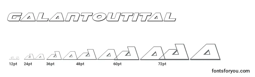 Размеры шрифта Galantoutital