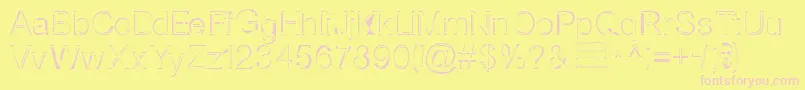NorthernBookSale-fontti – vaaleanpunaiset fontit keltaisella taustalla