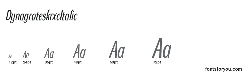 sizes of dynagroteskrxcitalic font, dynagroteskrxcitalic sizes