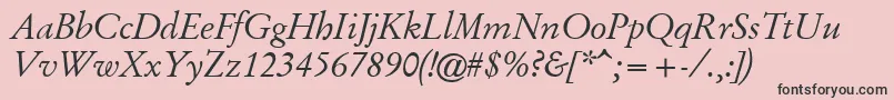 GaramondKursiv-Schriftart – Schwarze Schriften auf rosa Hintergrund