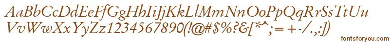 GaramondKursiv Font – Brown Fonts on White Background