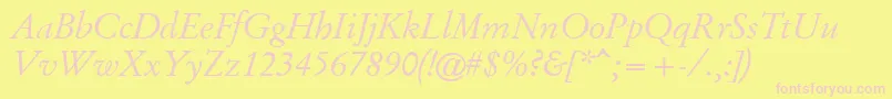 GaramondKursiv Font – Pink Fonts on Yellow Background
