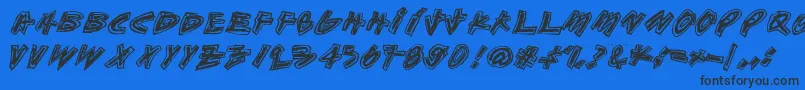 Aikasiirtyma Font – Black Fonts on Blue Background