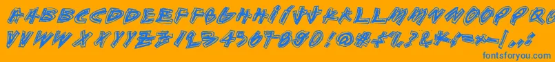 Aikasiirtyma Font – Blue Fonts on Orange Background