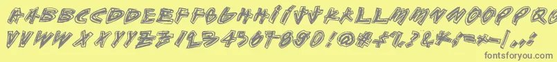 Aikasiirtyma Font – Gray Fonts on Yellow Background