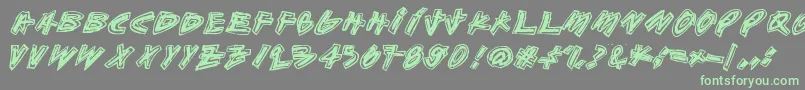 Aikasiirtyma Font – Green Fonts on Gray Background