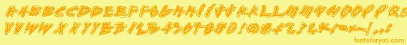 Aikasiirtyma Font – Orange Fonts on Yellow Background