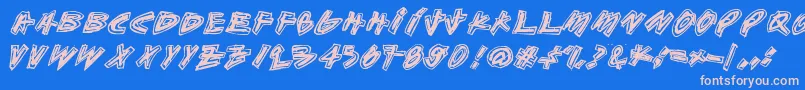 Aikasiirtyma Font – Pink Fonts on Blue Background