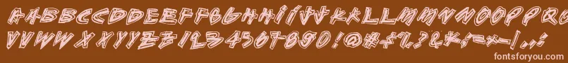 Aikasiirtyma Font – Pink Fonts on Brown Background