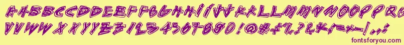 Aikasiirtyma Font – Purple Fonts on Yellow Background