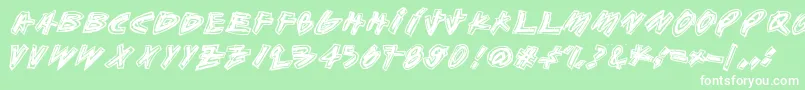 Aikasiirtyma Font – White Fonts on Green Background