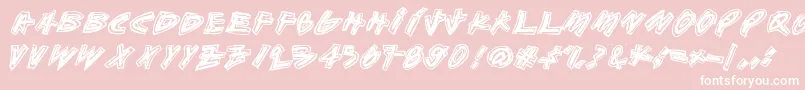 Aikasiirtyma-Schriftart – Weiße Schriften auf rosa Hintergrund