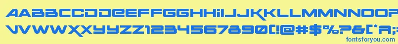 Шрифт Spacerangerexpand – синие шрифты на жёлтом фоне