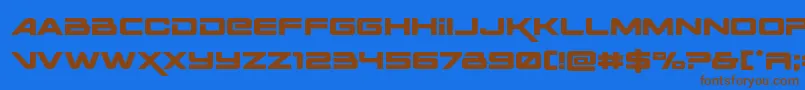 Spacerangerexpand-Schriftart – Braune Schriften auf blauem Hintergrund