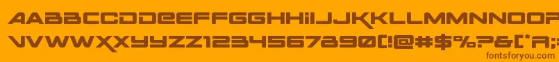 Spacerangerexpand Font – Brown Fonts on Orange Background