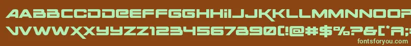 Spacerangerexpand Font – Green Fonts on Brown Background