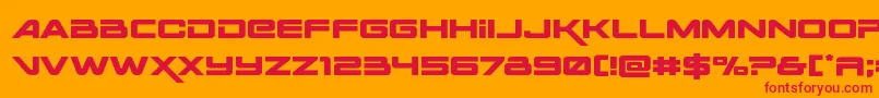 Czcionka Spacerangerexpand – czerwone czcionki na pomarańczowym tle