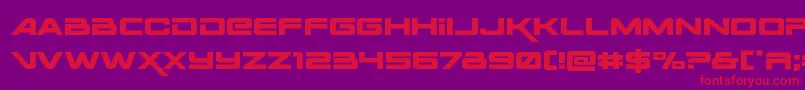 Spacerangerexpand-Schriftart – Rote Schriften auf violettem Hintergrund