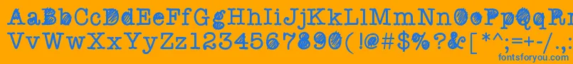 Swreallyquickstaffmeeting Font – Blue Fonts on Orange Background