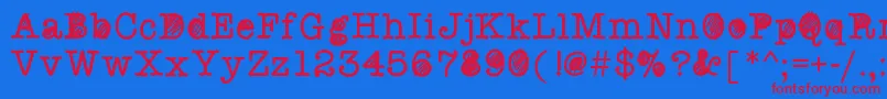 Swreallyquickstaffmeeting Font – Red Fonts on Blue Background