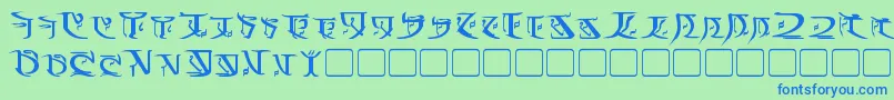 フォントFalmerBold – 青い文字は緑の背景です。