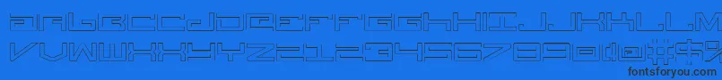 LegionOutline Font – Black Fonts on Blue Background