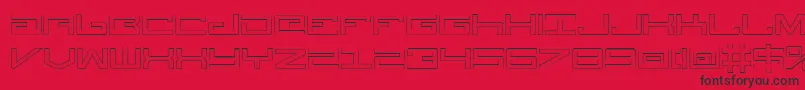 Fonte LegionOutline – fontes pretas em um fundo vermelho