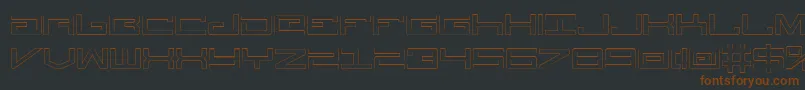 LegionOutline-Schriftart – Braune Schriften auf schwarzem Hintergrund