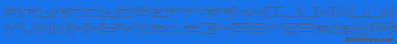 Fonte LegionOutline – fontes marrons em um fundo azul