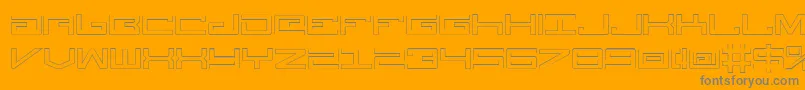 LegionOutline-Schriftart – Graue Schriften auf orangefarbenem Hintergrund