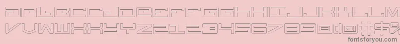 LegionOutline-Schriftart – Graue Schriften auf rosa Hintergrund
