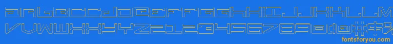 LegionOutline Font – Orange Fonts on Blue Background