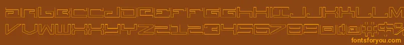 Weitere Informationen zur LegionOutline-Schriftart LegionOutline-Schriftart – Orangefarbene Schriften auf braunem Hintergrund